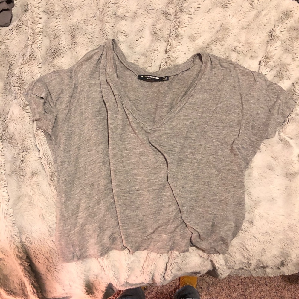 v neck crop top - brandy melville
